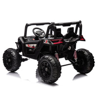 Side by side 4x4 ride-on truck for kids, featuring a durable design with working headlights, adjustable seat, and forward/reverse motion. Equipped with realistic off-road tires and easy-to-use controls, this electric truck provides an exciting outdoor adventure for children ages 3-7
