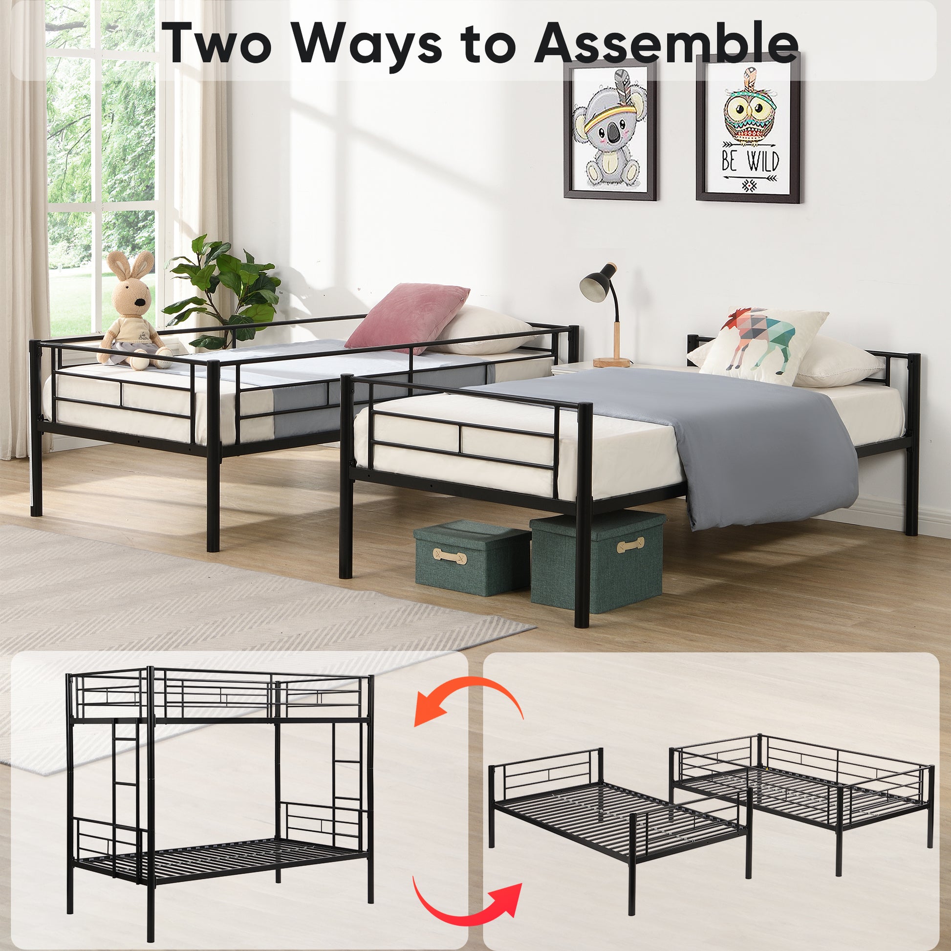 “Double Deker Bed – sturdy bunk bed design for kids or shared rooms, maximizes space and adds fun to any bedroom – Hot Deal Warehouse furniture”
