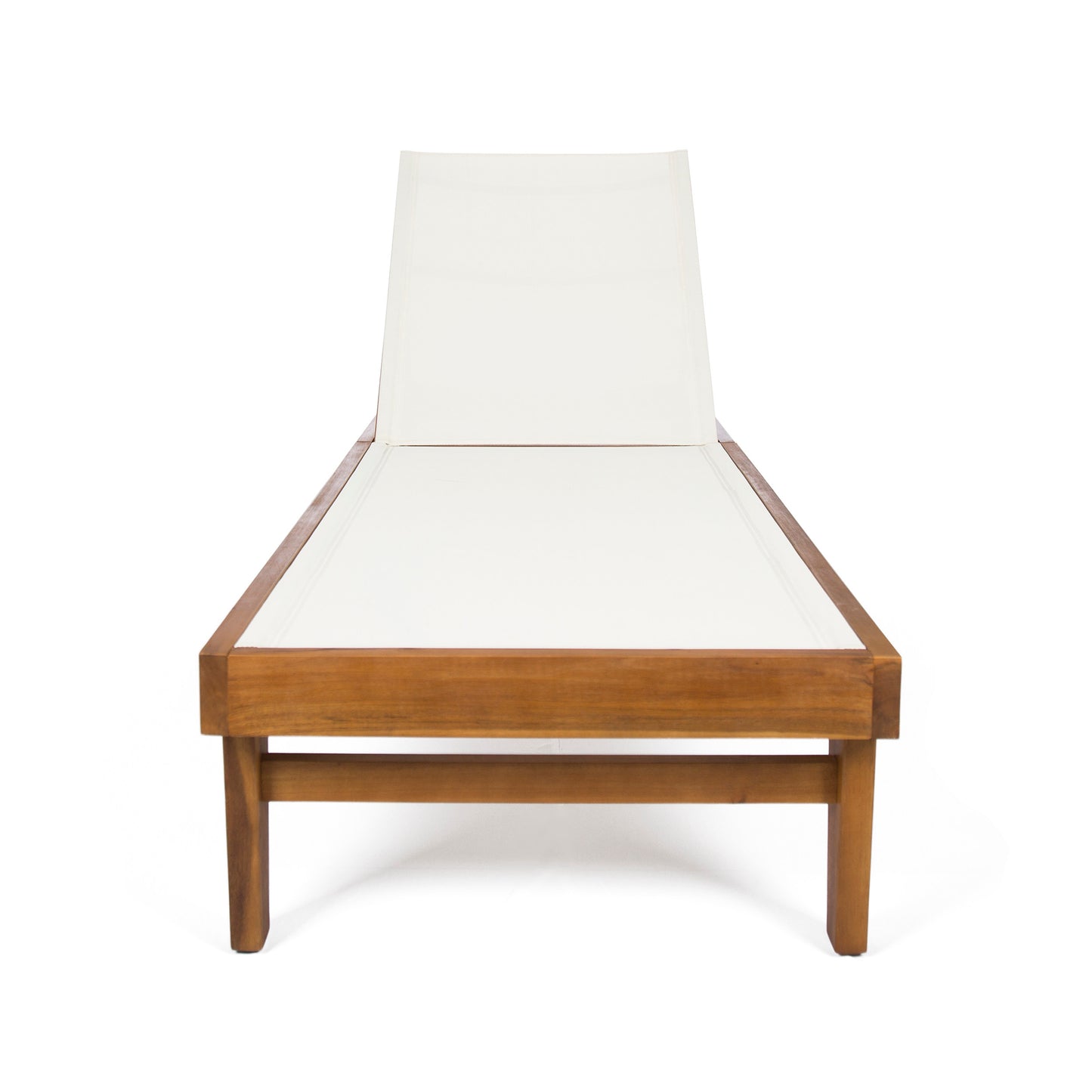 Modern white mesh chaise lounge with adjustable backrest

