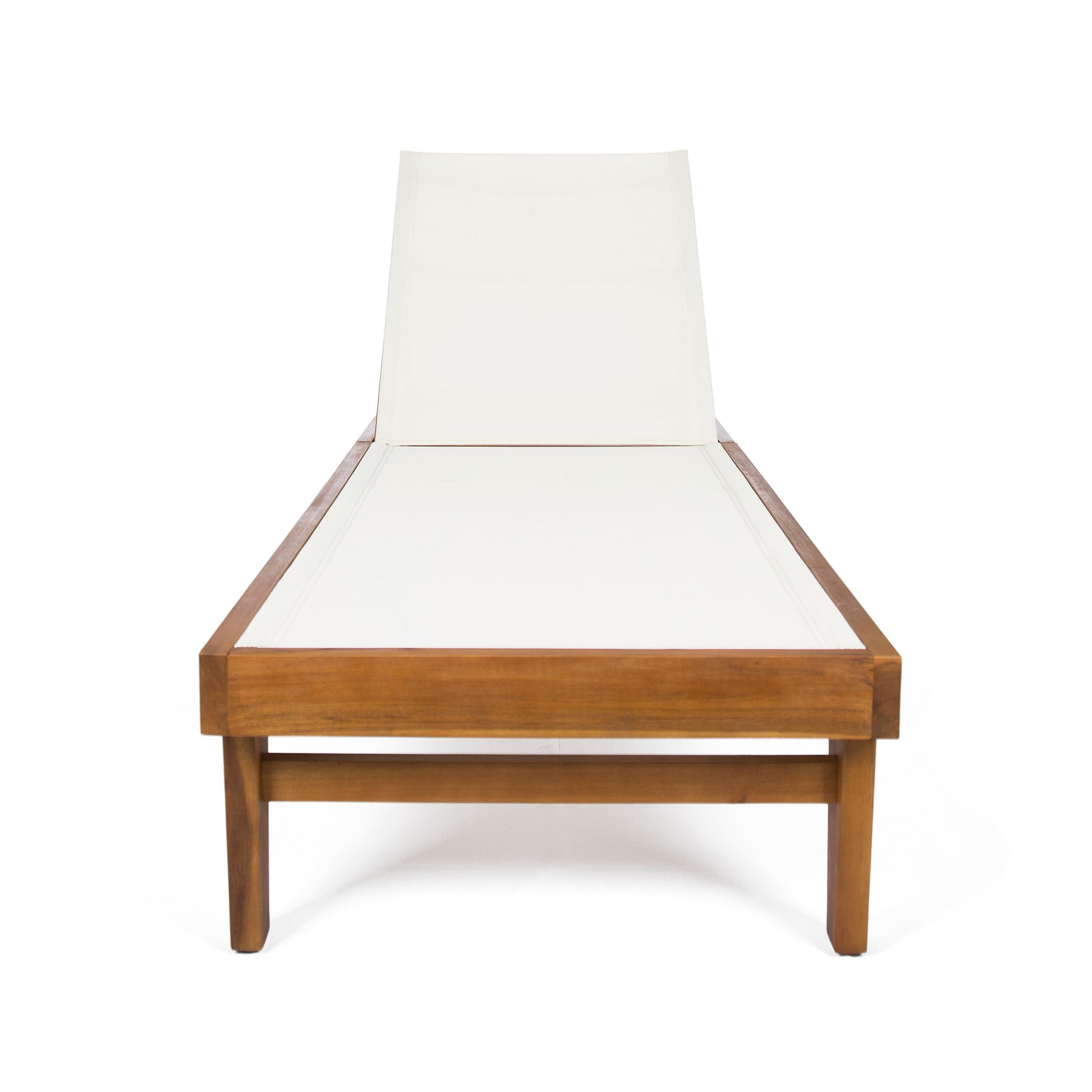 Modern white mesh chaise lounge with adjustable backrest

