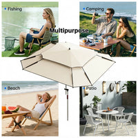 2.0-2.6m Octagonal Fishing Umbrella Portable Beach Sun Shade Camping Parasol UV Waterproof with Carry Bag Hot Deal Warehouse