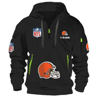 European and American printed pullover hoodie with front zip and kangaroo pocket.

