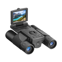 HD video camera binoculars with starlight night vision, allowing for clear daytime and nighttime viewing. Features high-definition video recording, powerful zoom, and enhanced starlight vision for low-light conditions, perfect for outdoor activities like wildlife observation and night-time surveillance