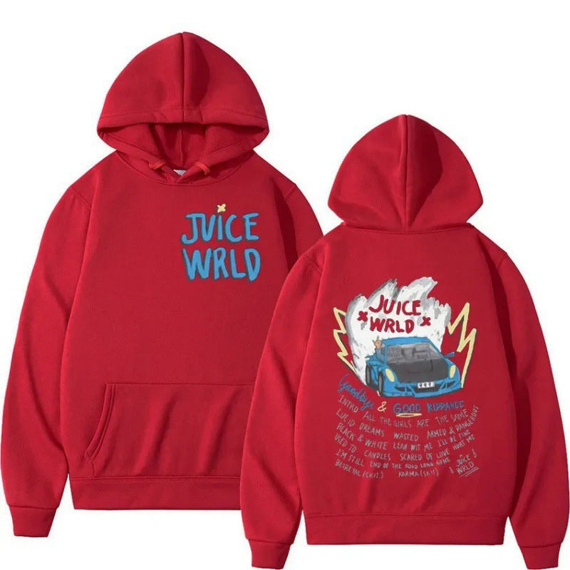 Unisex anime hoodie with dark retro print – oversized pullover streetwear.

