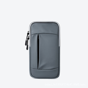 Running phone arm bag with a secure, adjustable strap, designed to hold your phone and essentials while jogging or exercising, featuring a lightweight and sweat-resistant material.