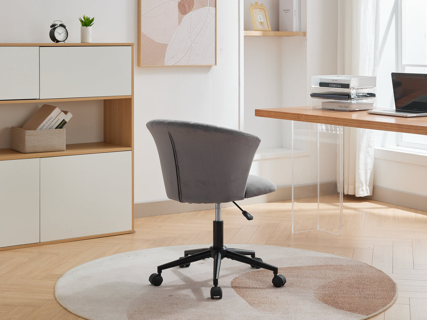 Velvet Swivel Flower Shaped Home Office Chair Hot Deal Warehouse