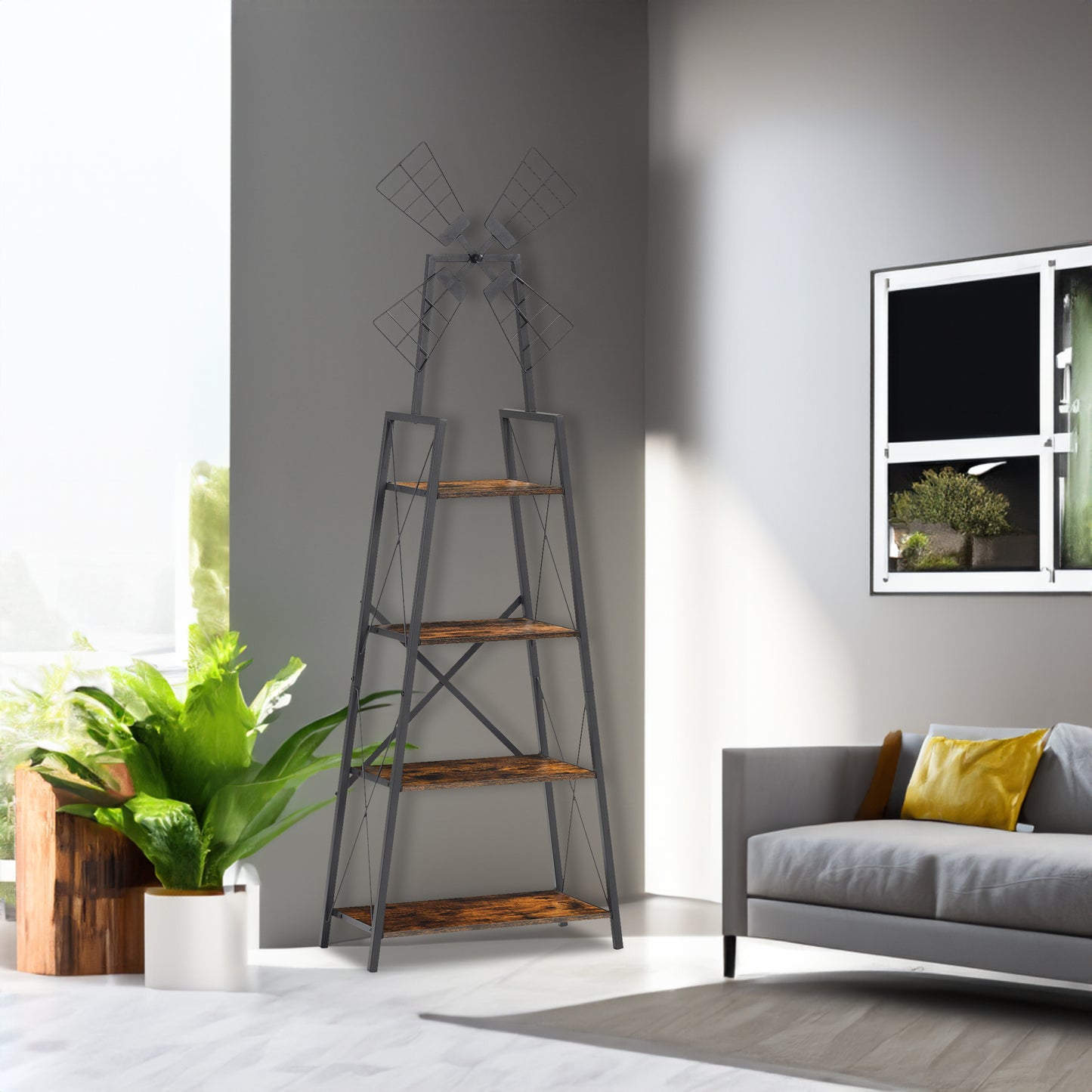 “4 tier narrow bookshelf – space-saving vertical shelving unit for books, décor, and storage – Hot Deal Warehouse furniture”

