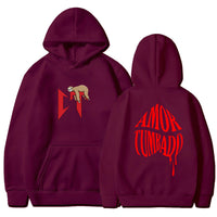 Unisex long-sleeve sports hoodie with drawstring hood and front pocket – fashion-forward and comfortable for any occasion.

