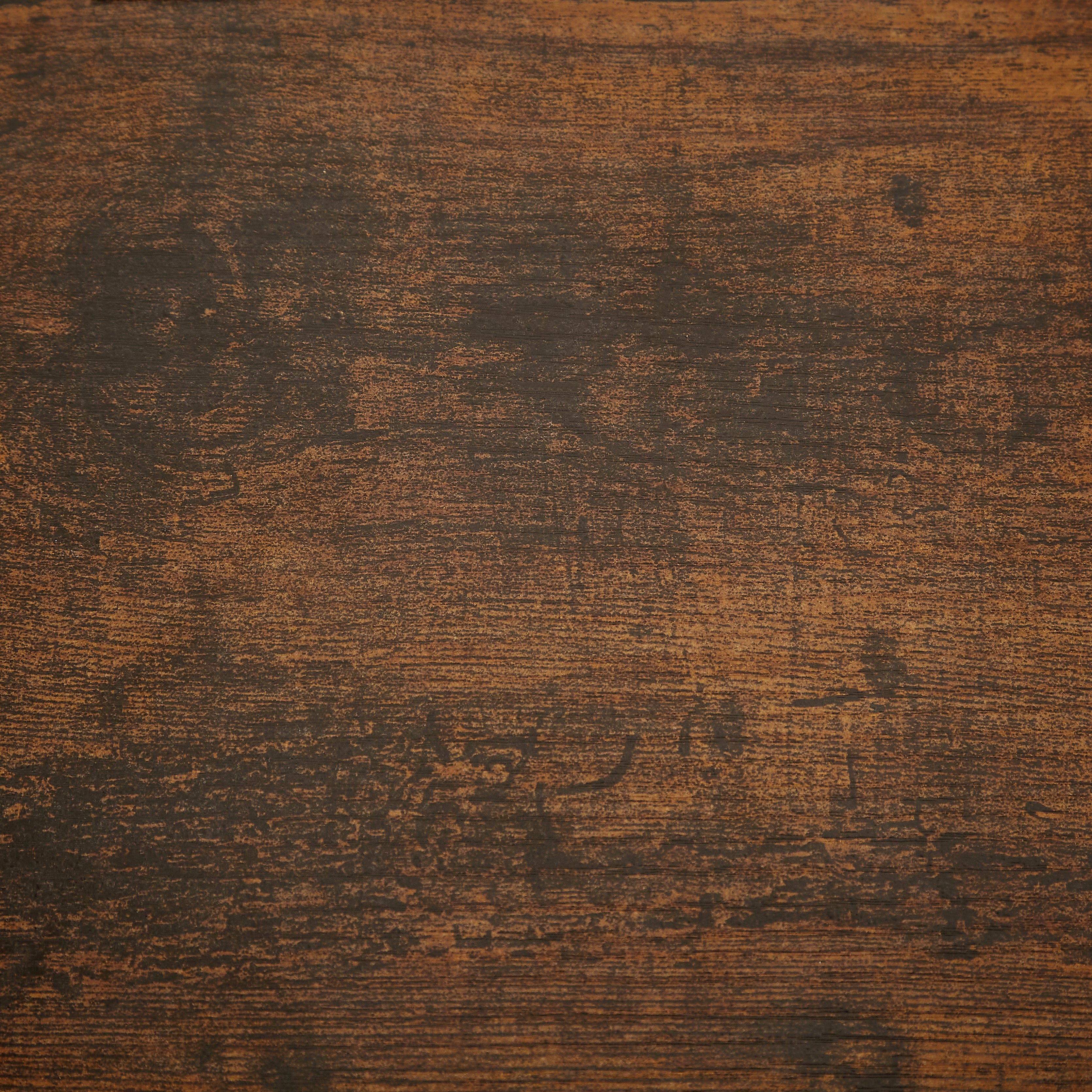 Modern tea table with USB port, outlet, and two drawers, front view

