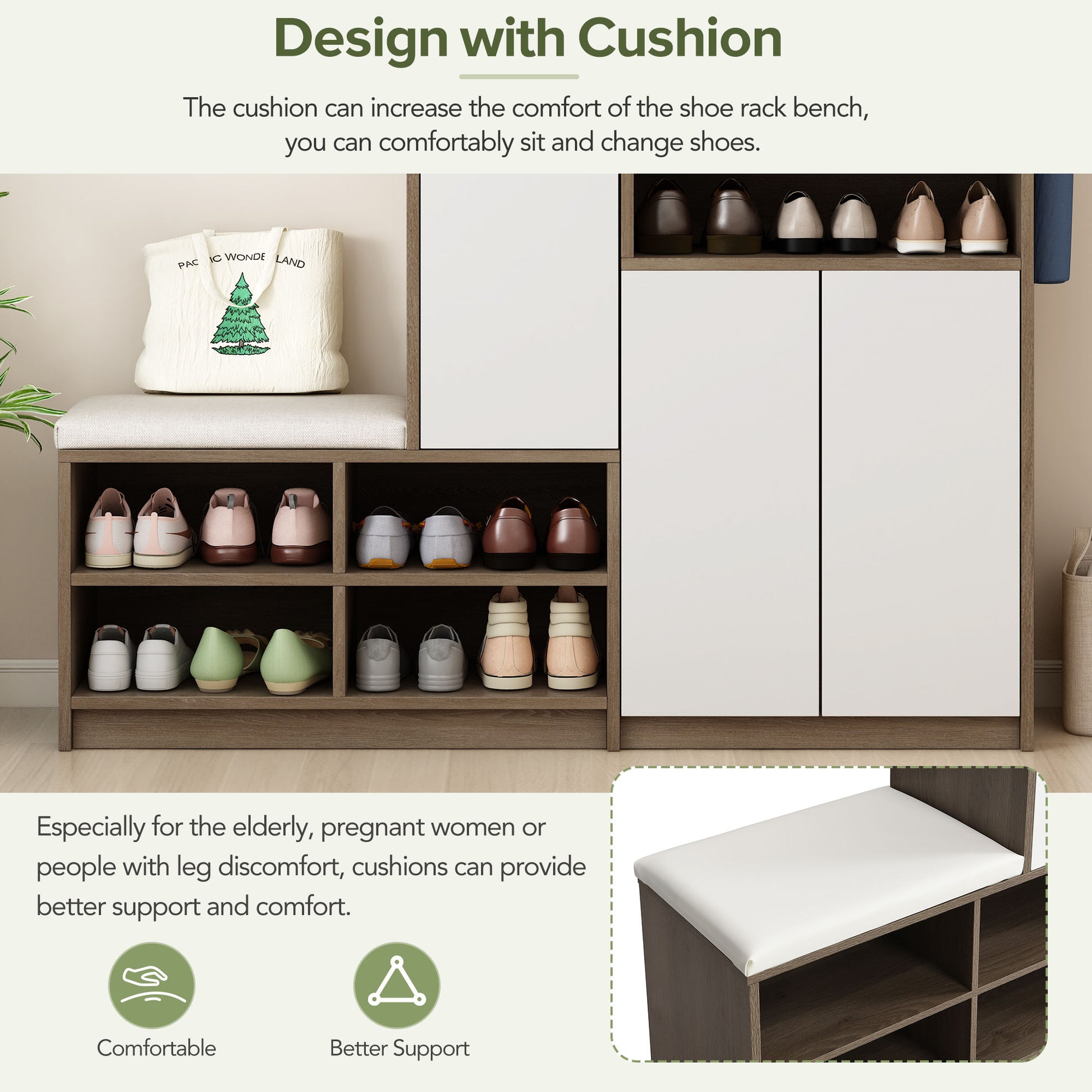 “2-in-1 shoe storage platform cabinet – multifunctional organizer for shoes and entryway essentials – Hot Deal Warehouse home furniture”

