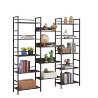 Triple wide 5-shelf bookshelf offering ample storage space with a sturdy design. Features five spacious shelves for organizing books, decor, and more, perfect for living rooms, offices, or libraries. Stylish and functional for both modern and traditional interiors.