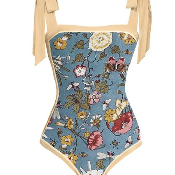 Palm Breeze Chiffon Printed Swimsuit