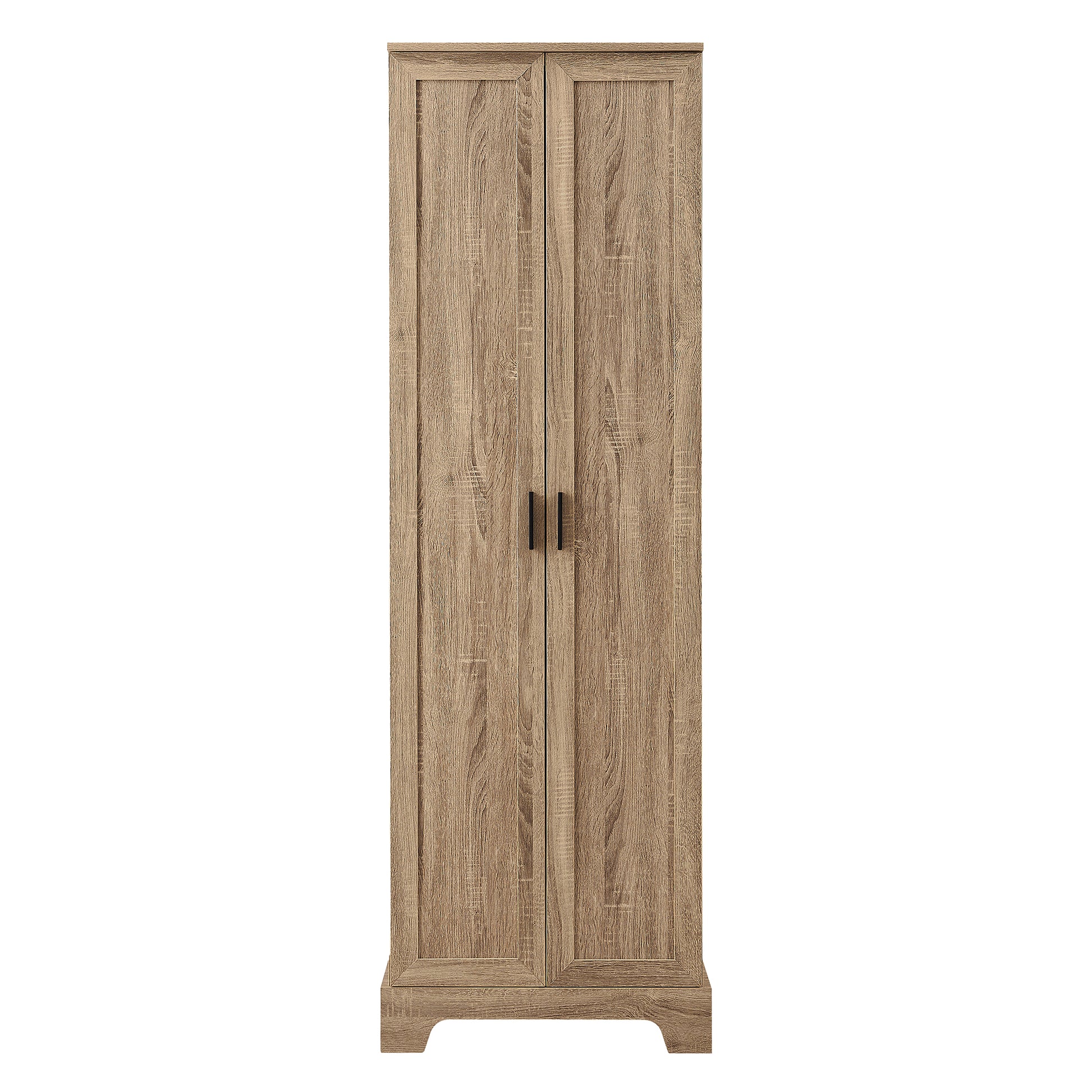 Brown MDF storage cabinet with adjustable shelf and two doors