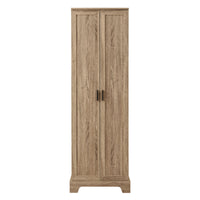 Brown MDF storage cabinet with adjustable shelf and two doors