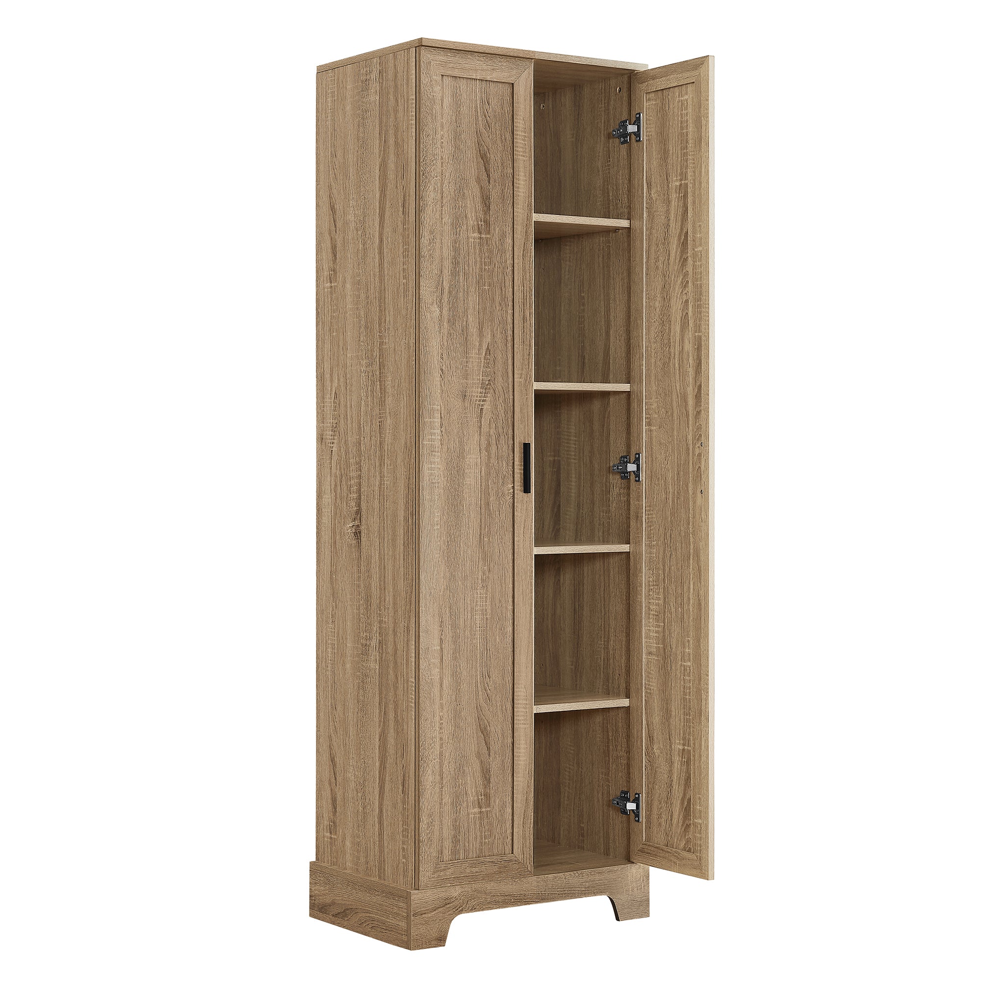 Brown MDF storage cabinet with adjustable shelf and two doors