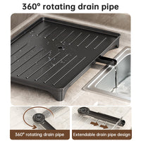 2-Tier Large Capacity Dish Drying Rack, Rustproof Carbon Steel Kitchen Sink Drainer with Cutting Board & Utensil Holder Hot Deal Warehouse