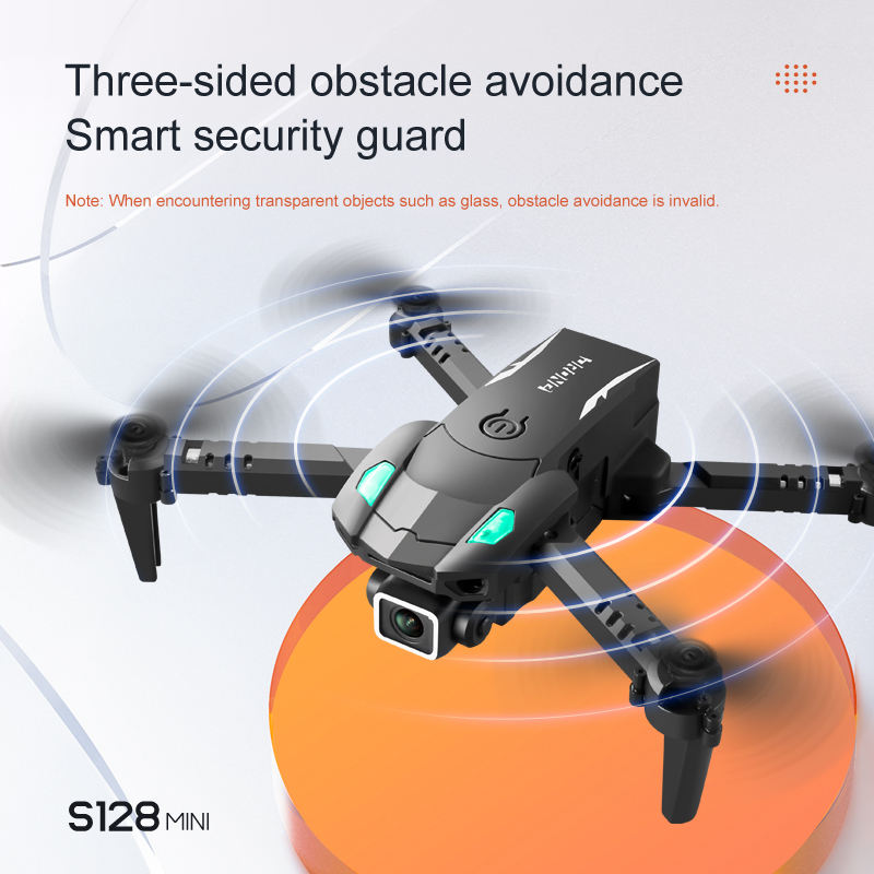 S128 Three-Sided Obstacle Avoidance Drone with 4K dual camera, HD aerial photography, and fixed height for safe, easy flying and stunning footage.

