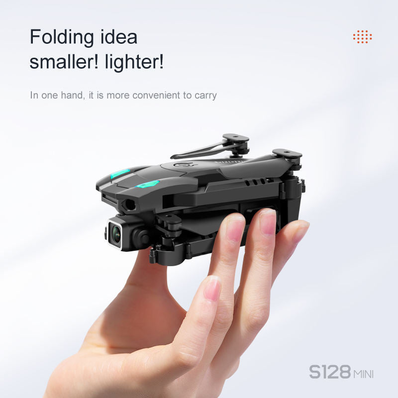 S128 Three-Sided Obstacle Avoidance Drone with 4K dual camera, HD aerial photography, and fixed height for safe, easy flying and stunning footage.

