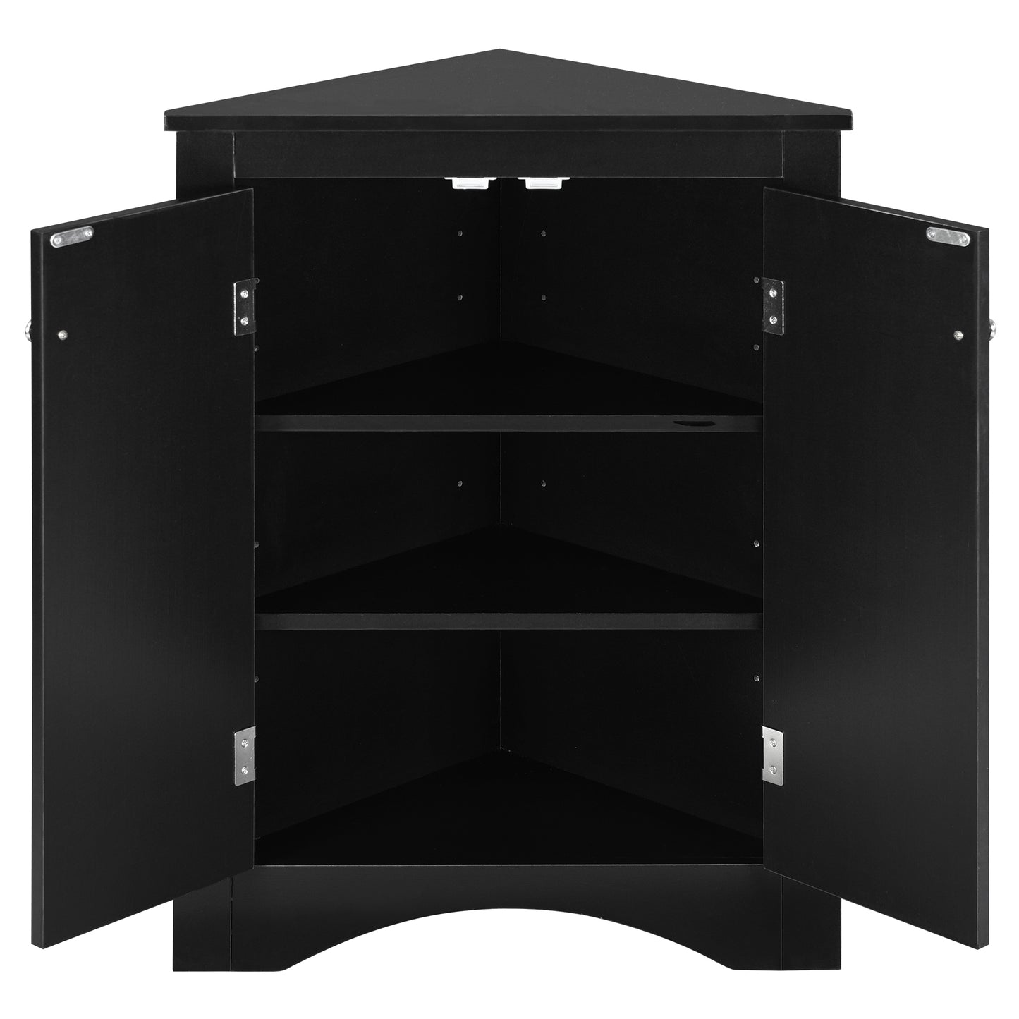 “Black triangle bathroom storage cabinet – modern, space-saving corner organizer for toiletries and essentials – Hot Deal Warehouse home furniture”

