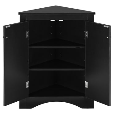 “Black triangle bathroom storage cabinet – modern, space-saving corner organizer for toiletries and essentials – Hot Deal Warehouse home furniture”

