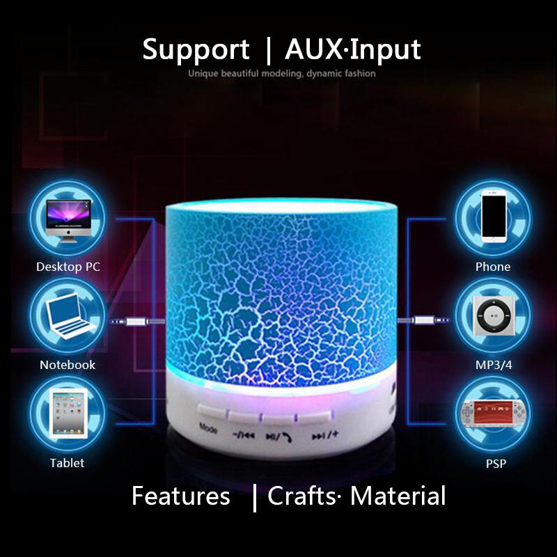 “A9 LED Bluetooth mini speaker – portable wireless speaker with colorful LED lights for music on the go – Hot Deal Warehouse electronics”

