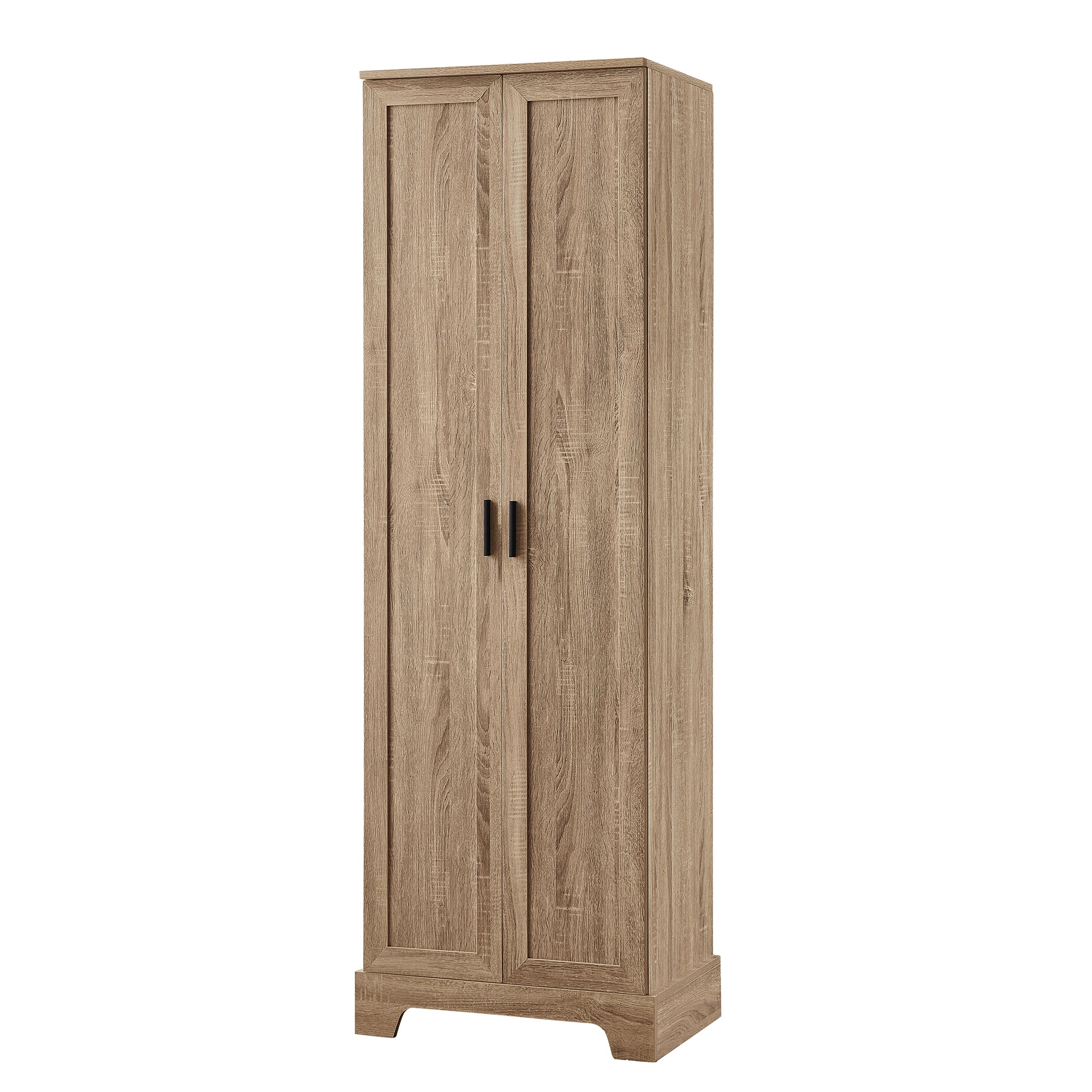 Brown MDF storage cabinet with adjustable shelf and two doors