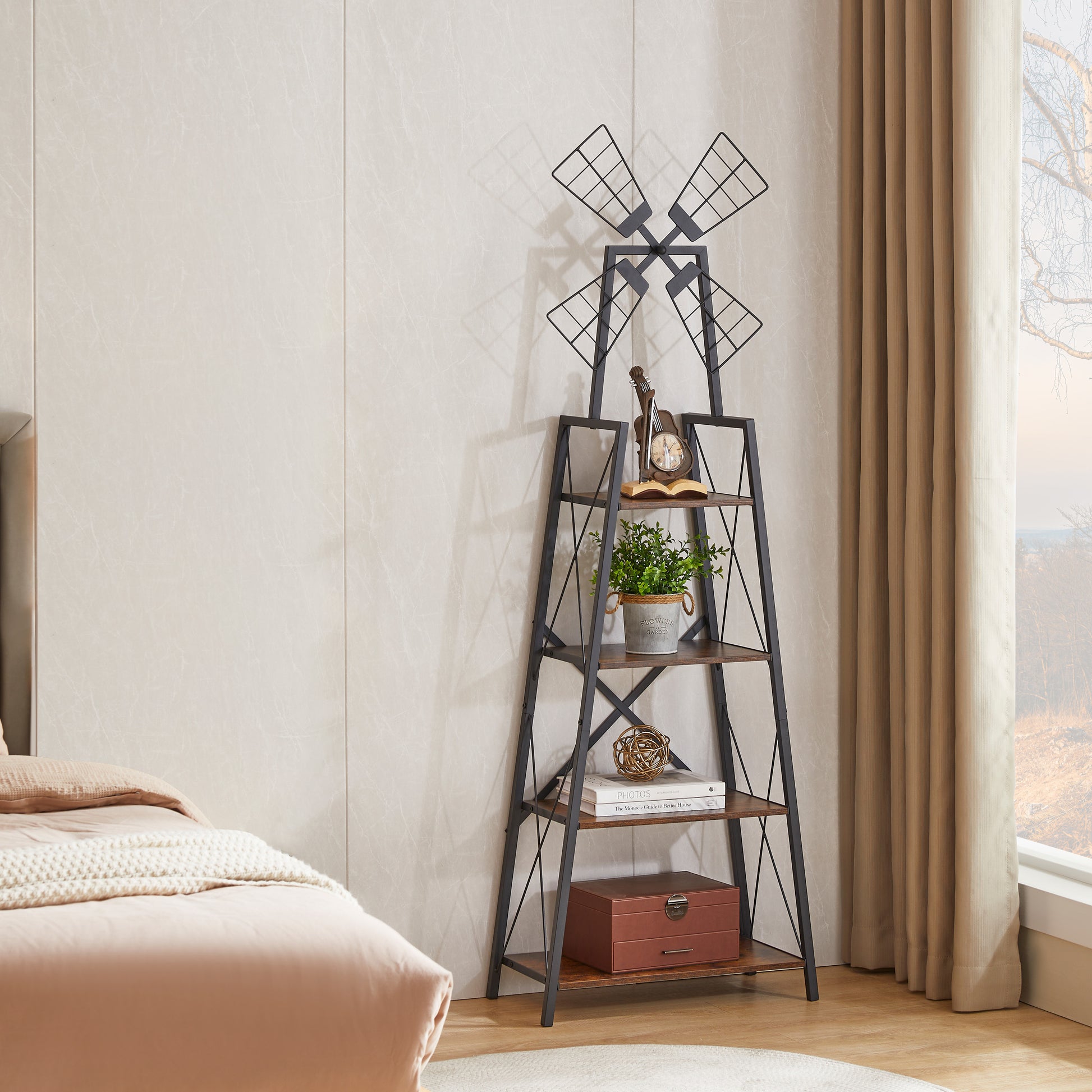 “4 tier narrow bookshelf – space-saving vertical shelving unit for books, décor, and storage – Hot Deal Warehouse furniture”

