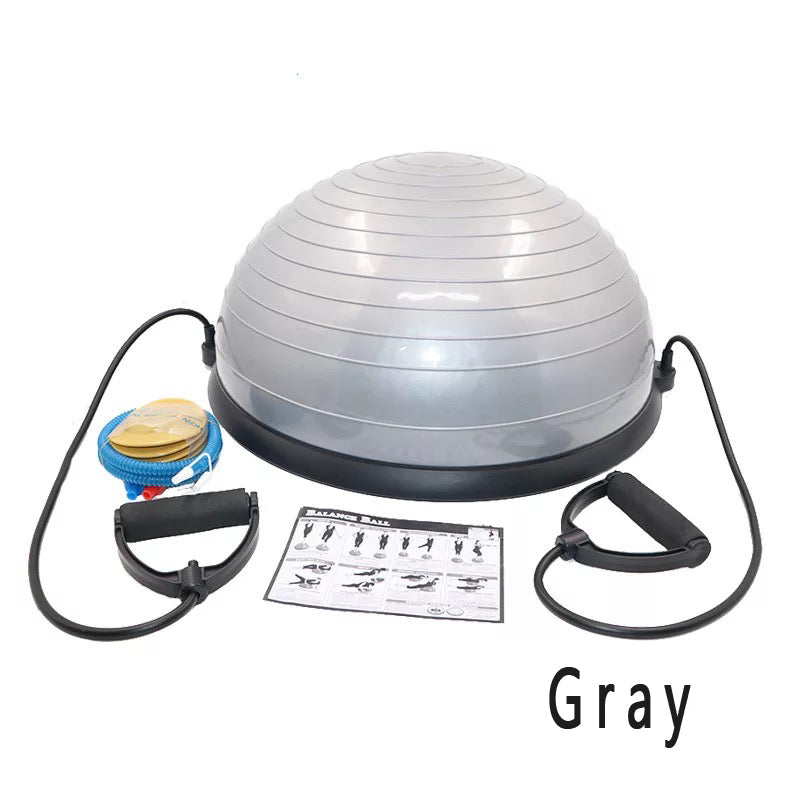 "High-quality yoga balance half ball with a textured surface for improved grip and stability. The half ball is designed for balance training, strengthening exercises, and enhancing flexibility, suitable for both beginners and advanced fitness levels."