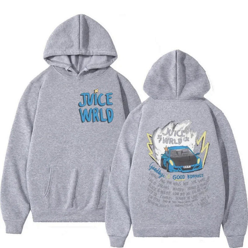 Unisex anime hoodie with dark retro print – oversized pullover streetwear.


