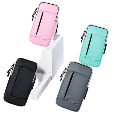 Running phone arm bag with a secure, adjustable strap, designed to hold your phone and essentials while jogging or exercising, featuring a lightweight and sweat-resistant material.