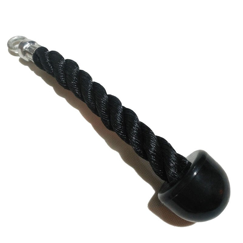 "Tricep rope push pull down cord attachment for cable machines, featuring durable nylon rope and reinforced handles for effective tricep exercises."
