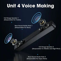 USB powered PC soundbar with Bluetooth and wired connection