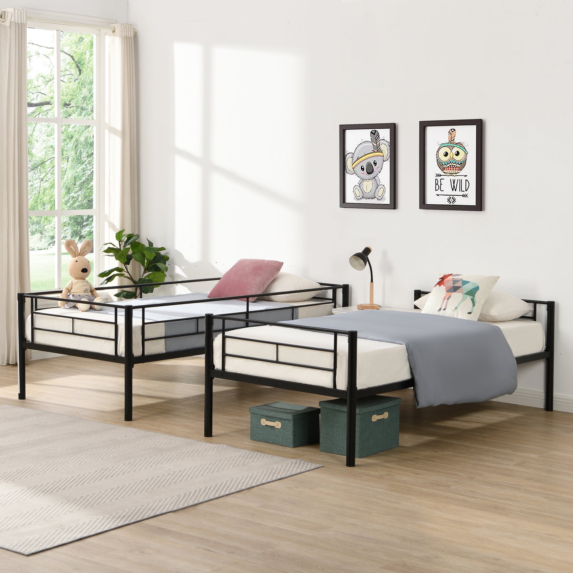 “Double Deker Bed – sturdy bunk bed design for kids or shared rooms, maximizes space and adds fun to any bedroom – Hot Deal Warehouse furniture”
