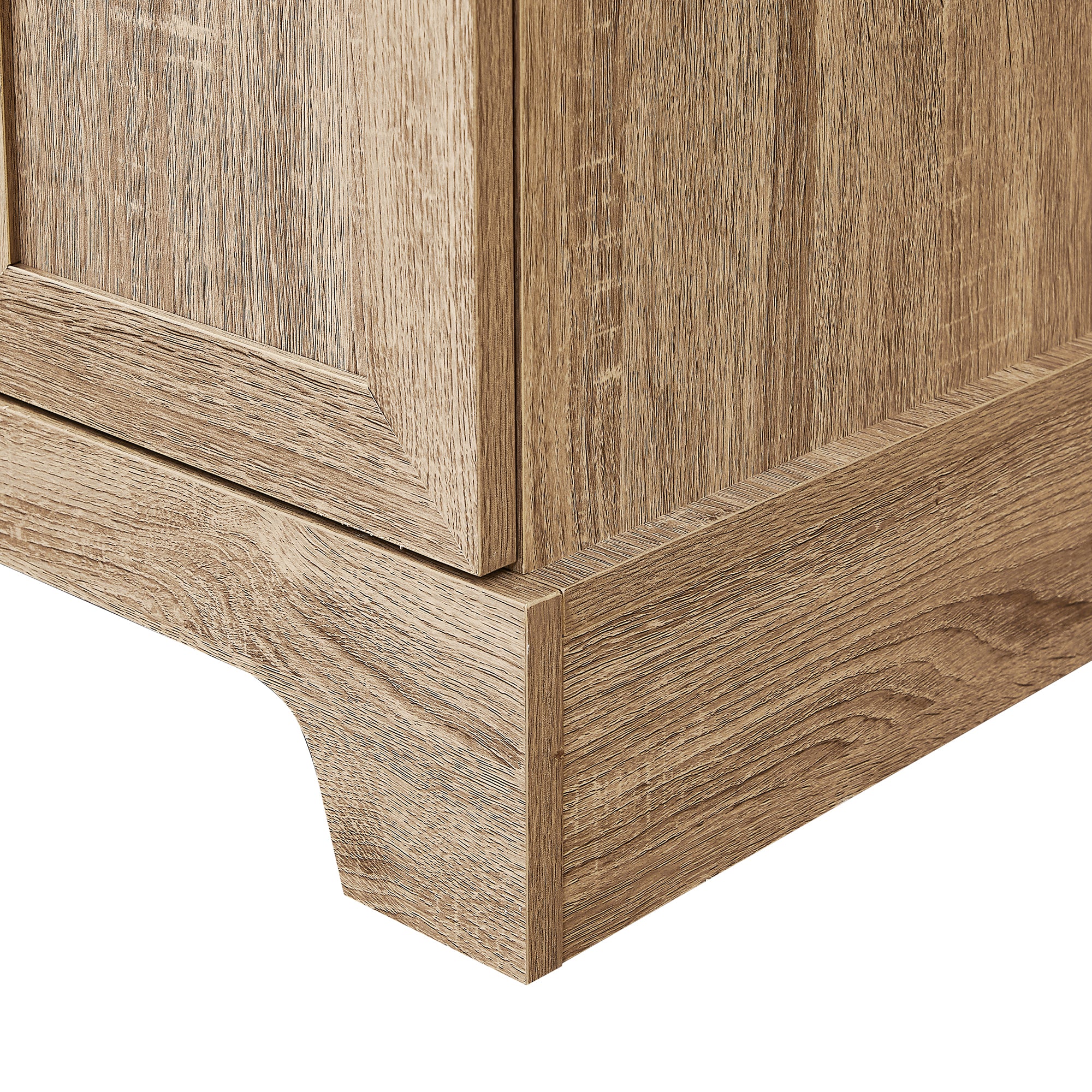 Brown MDF storage cabinet with adjustable shelf and two doors