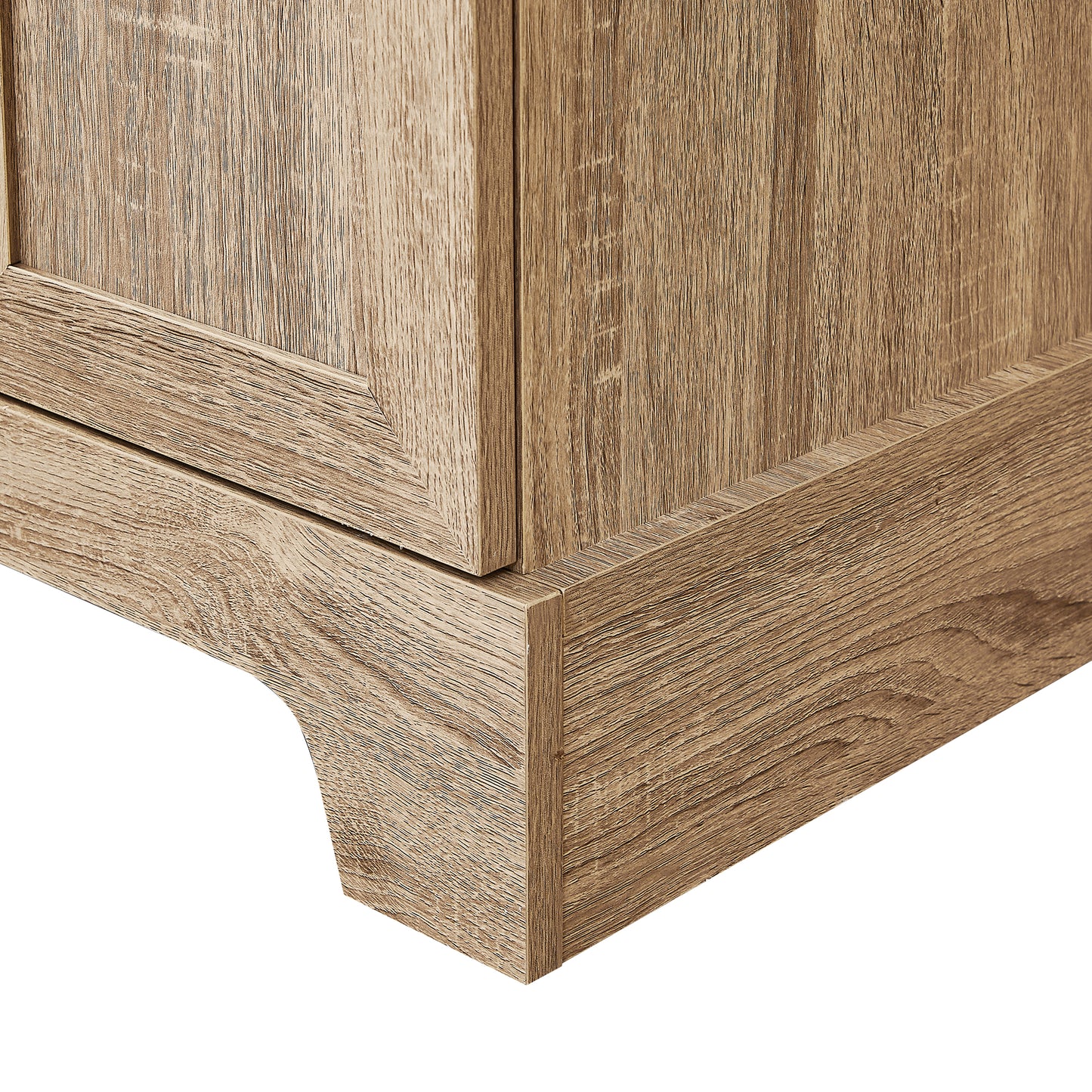 Brown MDF storage cabinet with adjustable shelf and two doors