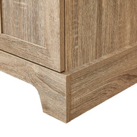 Brown MDF storage cabinet with adjustable shelf and two doors
