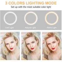 “10 inch (26cm) ring light with adjustable stand – perfect for photography, video calls, and makeup lighting – Hot Deal Warehouse electronics”

