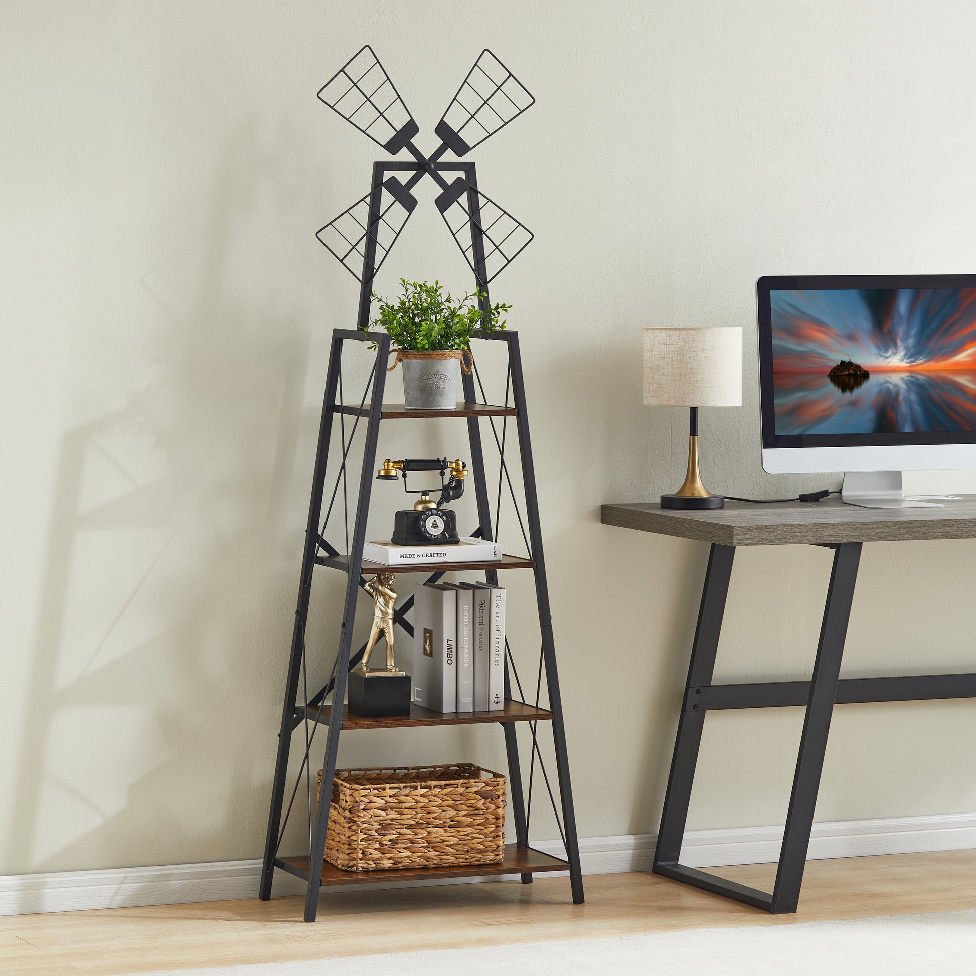 “4 tier narrow bookshelf – space-saving vertical shelving unit for books, décor, and storage – Hot Deal Warehouse furniture”

