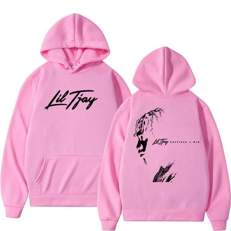 Lil Tjay graphic hoodie “Destined” design – black unisex streetwear pullover.


