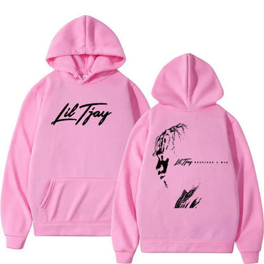 Lil Tjay graphic hoodie “Destined” design – black unisex streetwear pullover.

