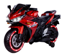 TAMCO 12V kids motorcycle ride-on toy with training wheels, designed for a fun and safe riding experience. Features realistic details, adjustable speed, and easy-to-use controls, making it perfect for young riders to enjoy outdoor adventures while learning balance and coordination.







