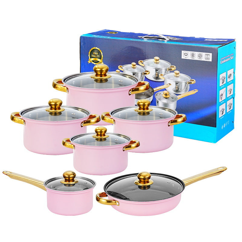 “12-piece non-stick stainless steel pot set – durable cookware for easy, versatile meal prep – Hot Deal Warehouse kitchenware”


