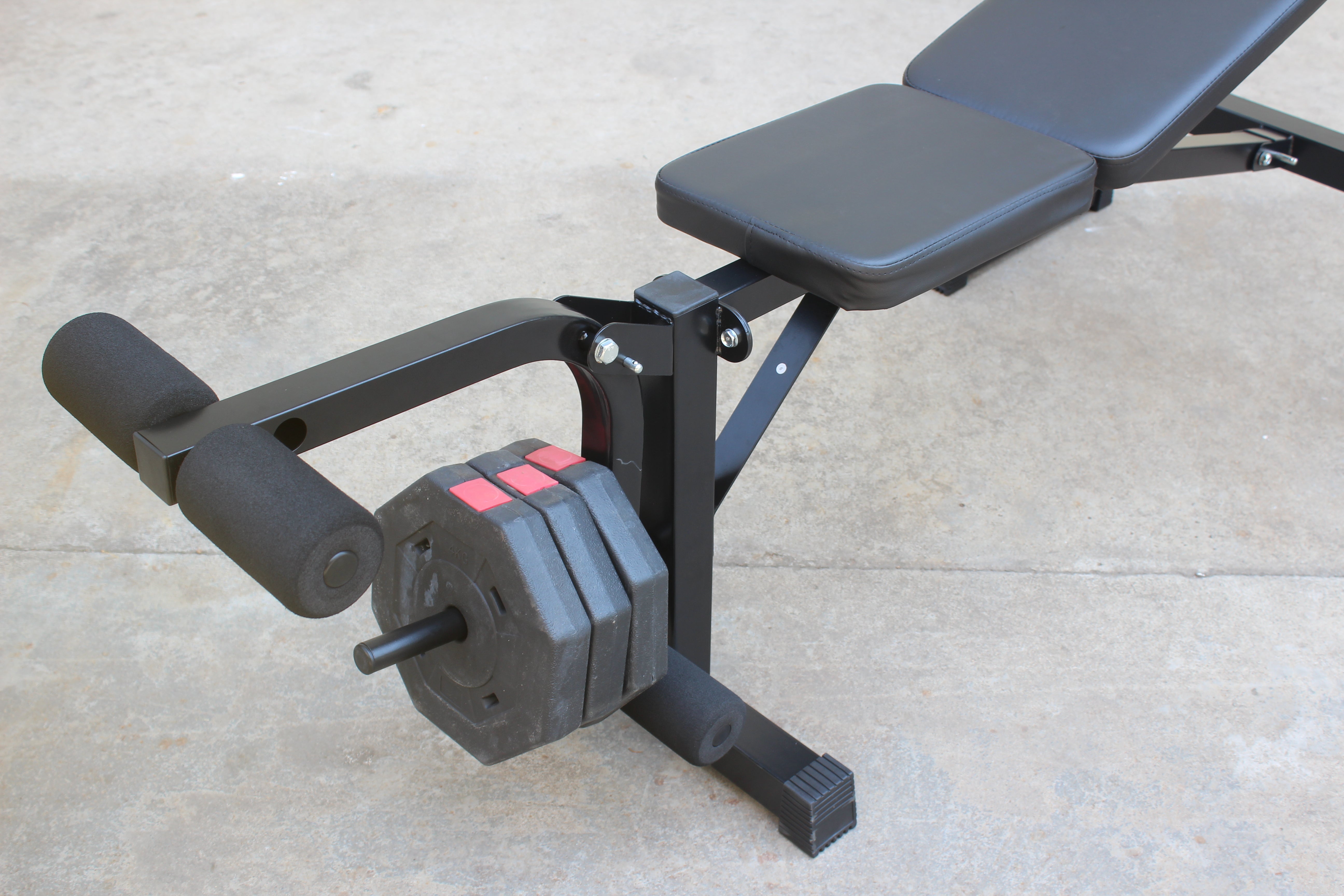 Olympic weight bench with adjustable squat rack, designed for strength training, featuring sturdy construction and multiple settings for bench press, squats, and other weightlifting exercises.