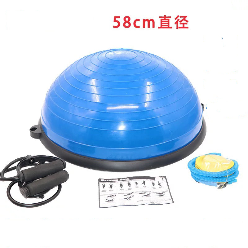 "High-quality yoga balance half ball with a textured surface for improved grip and stability. The half ball is designed for balance training, strengthening exercises, and enhancing flexibility, suitable for both beginners and advanced fitness levels."