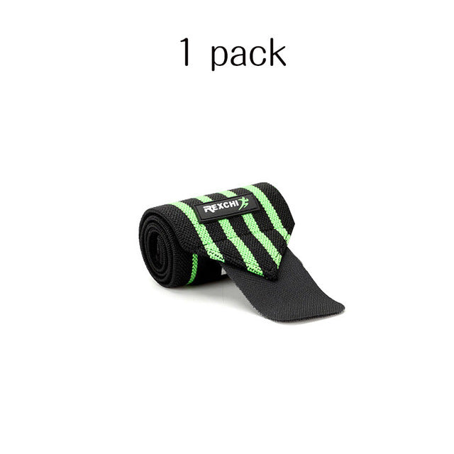 "REXCHI gym fitness wrist wraps, designed for added wrist support during weightlifting and strength training, featuring durable fabric and adjustable straps."