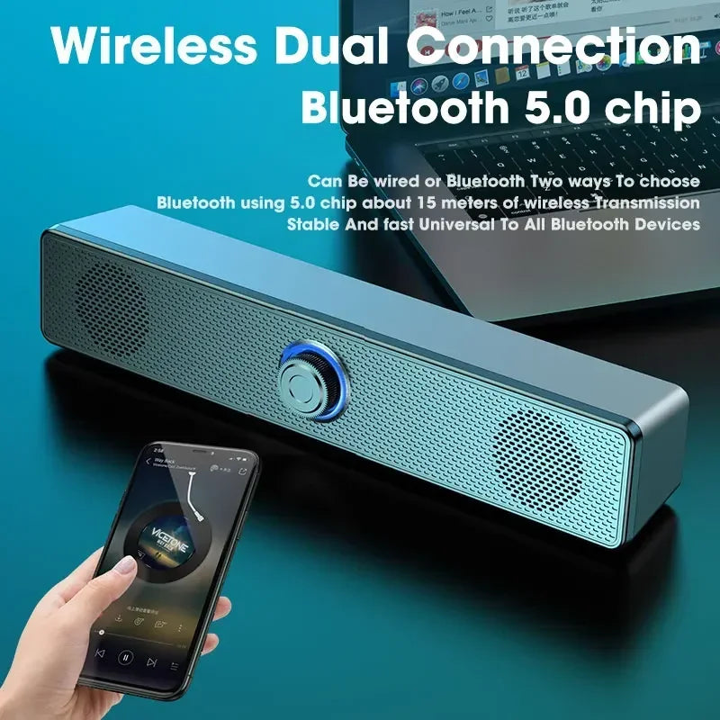 USB powered PC soundbar with Bluetooth and wired connection