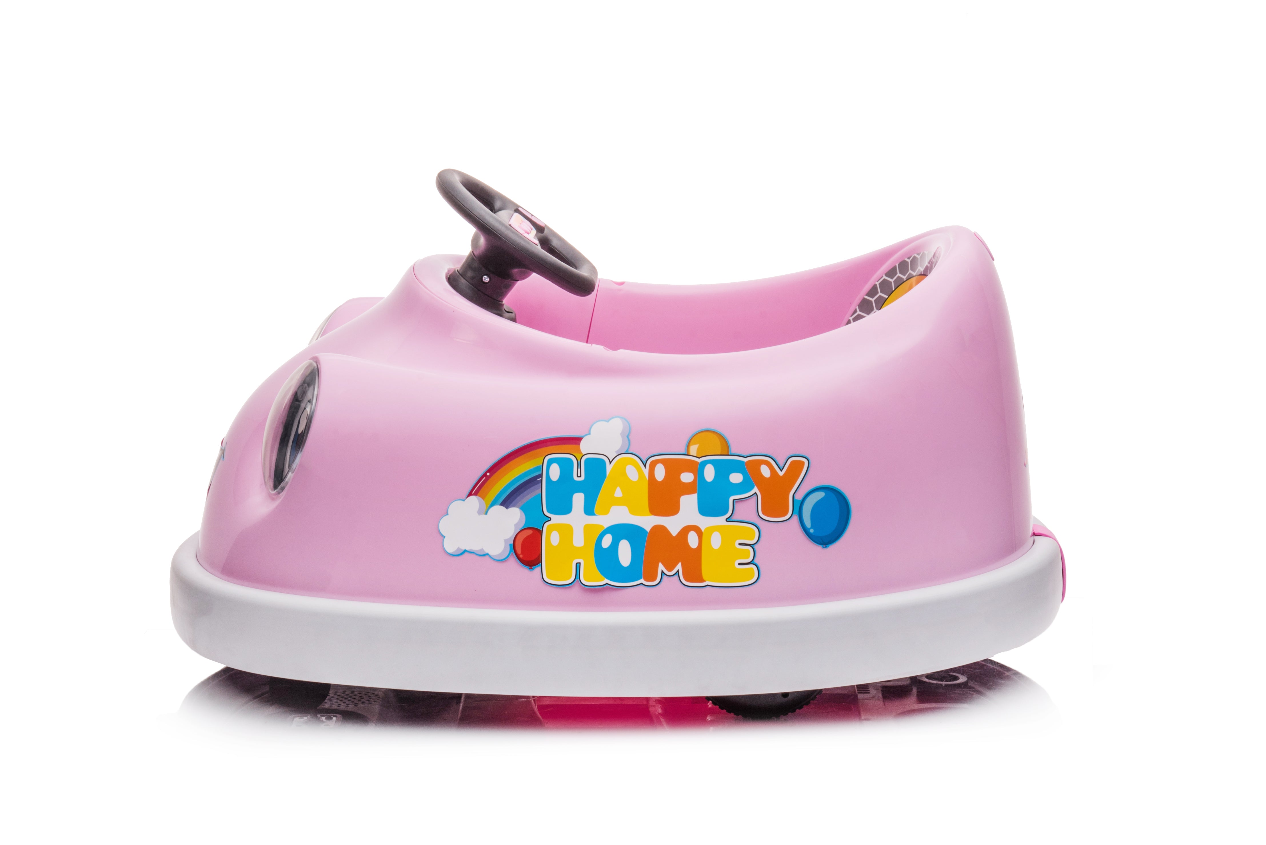 "Self-driving electric bumper car designed for kids, featuring a colorful, durable plastic body, easy-to-use joystick controls, and built-in safety features. Provides an exciting and safe bumper car experience for children indoors or outdoors.