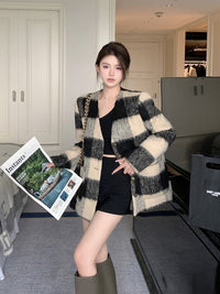 “Adorn Spliced Woolen Coat – women’s stylish wool-blend coat with modern spliced design for warmth and elegance – Hot Deal Warehouse fashion”


