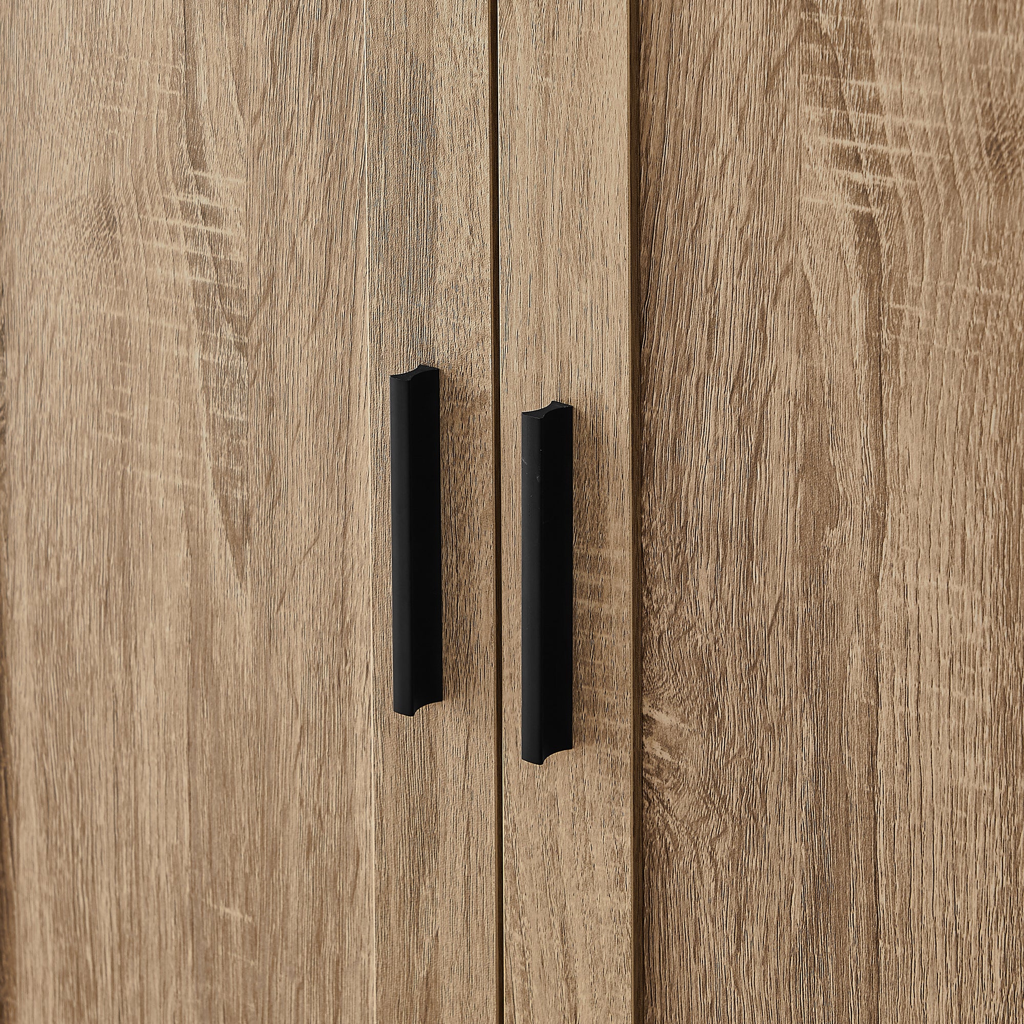 Brown MDF storage cabinet with adjustable shelf and two doors