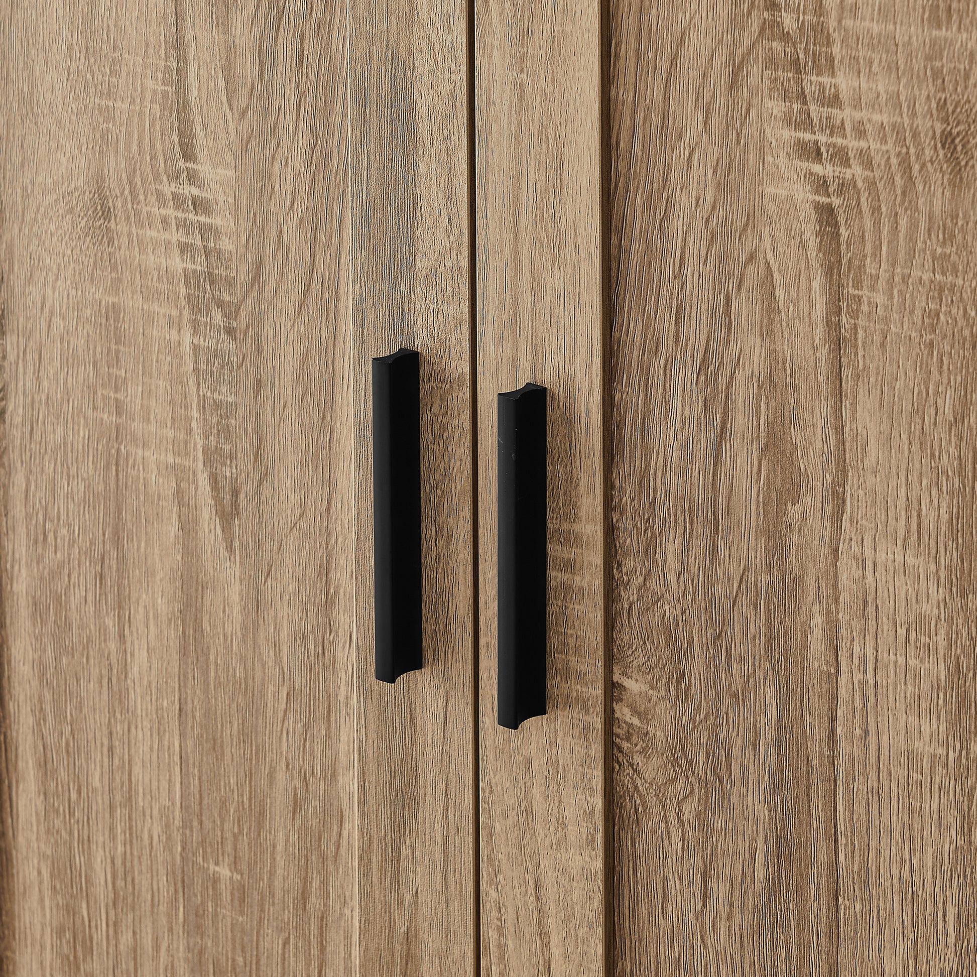 Brown MDF storage cabinet with adjustable shelf and two doors